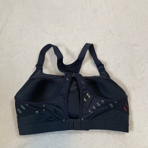 Victoria Sport 34B black racerback bra clasp pullover medium impact sports bra - Picture 5 of 8